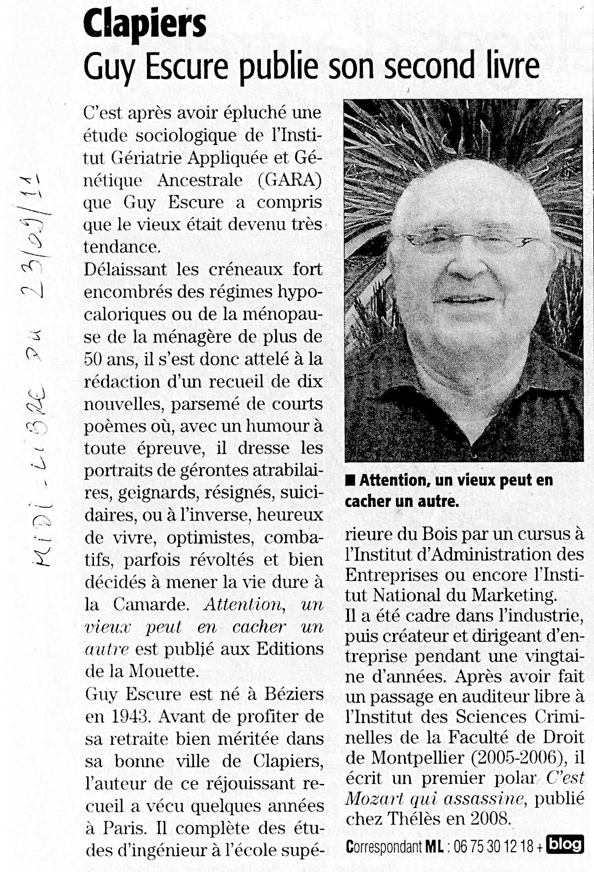 Article Midi libre 26 avril 2009